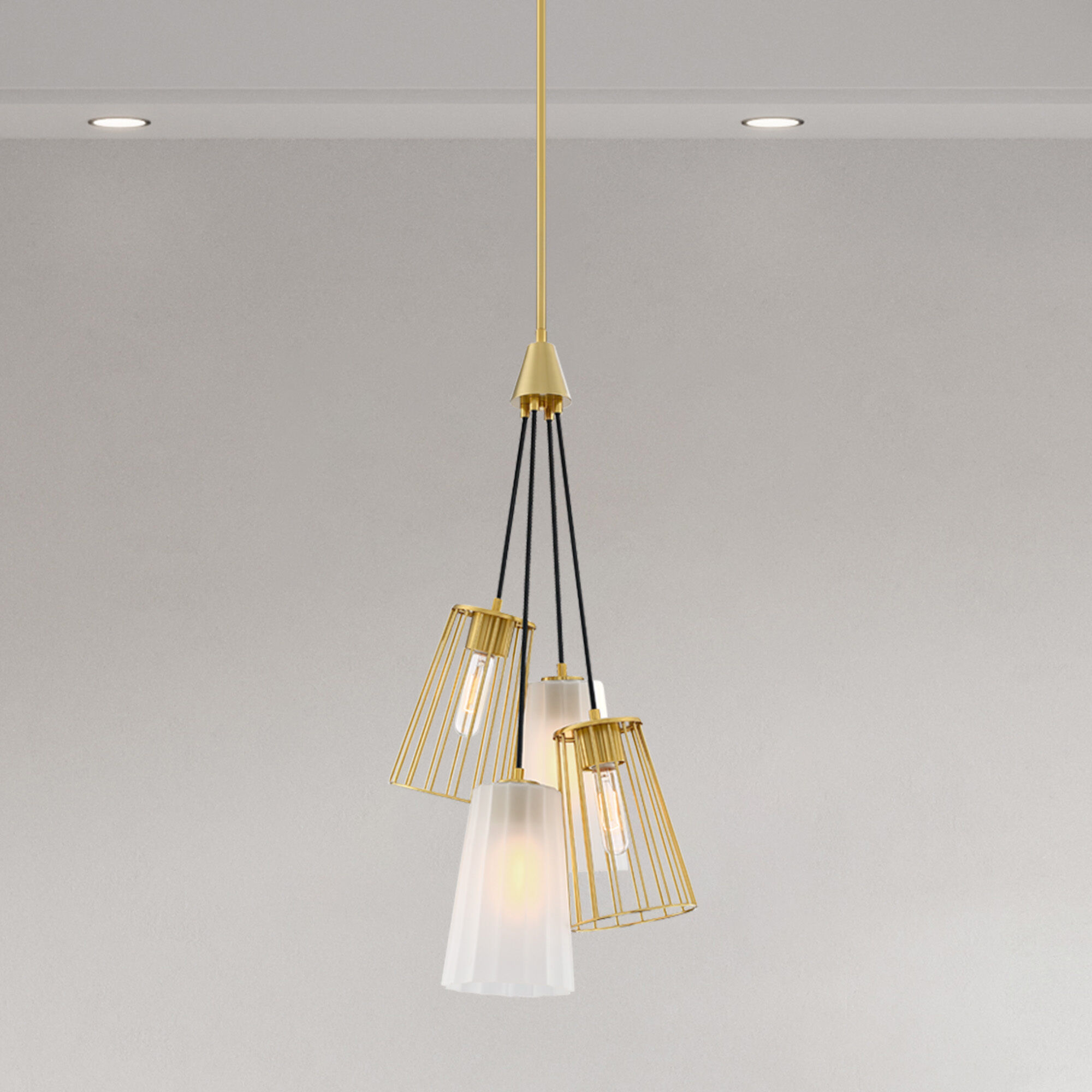 Liana 4 Light 14.5 inch Brushed Gold Chandelier Ceiling Light